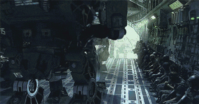 人在机器人内部做出动作,外面的机甲机器人也会同步做一样的动作.